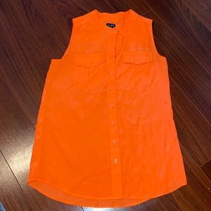 J.Crew Vibrant Orange Button Front Tunic Tank